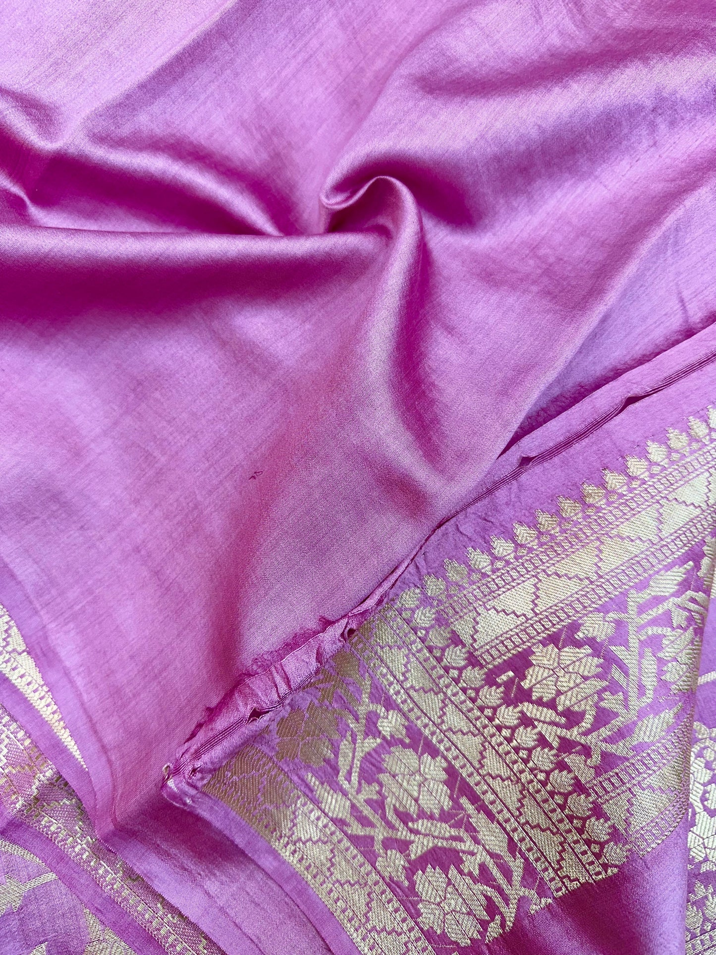 Salmon Pink Shade Chiniya Silk Saree