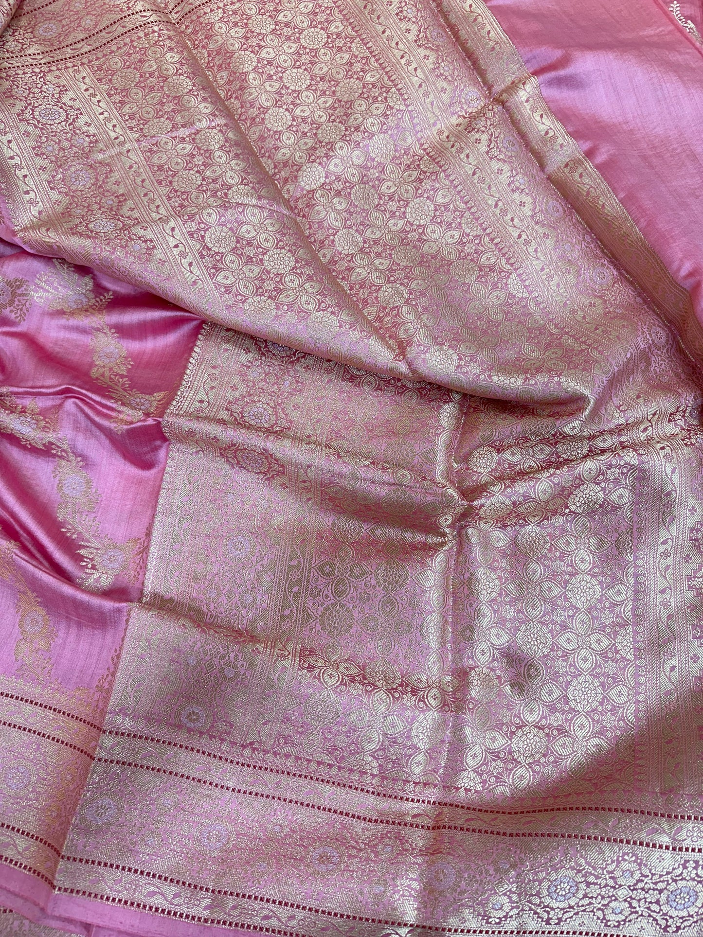 Baby Pink Shade Chiniya Silk Saree