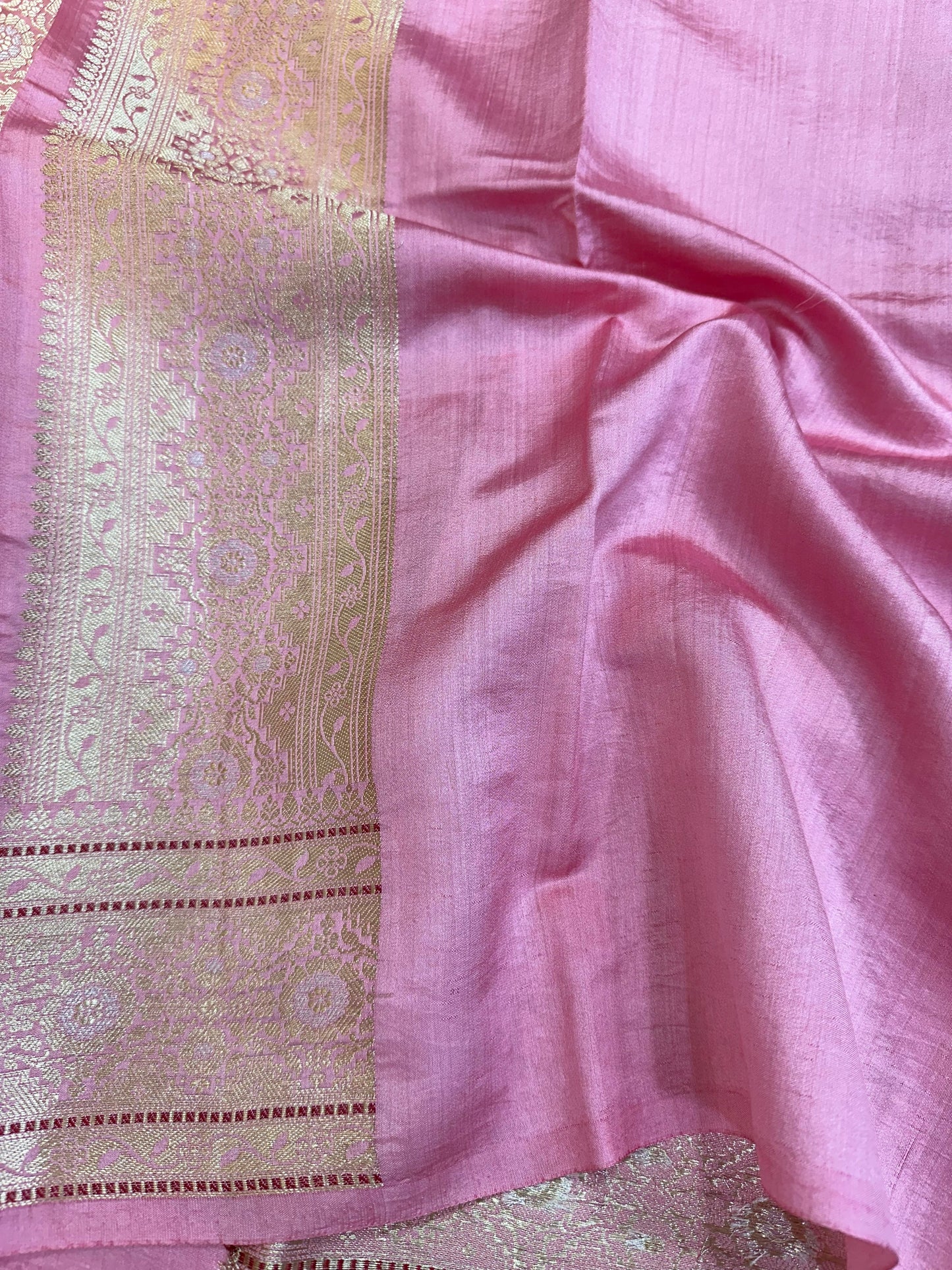 Baby Pink Shade Chiniya Silk Saree