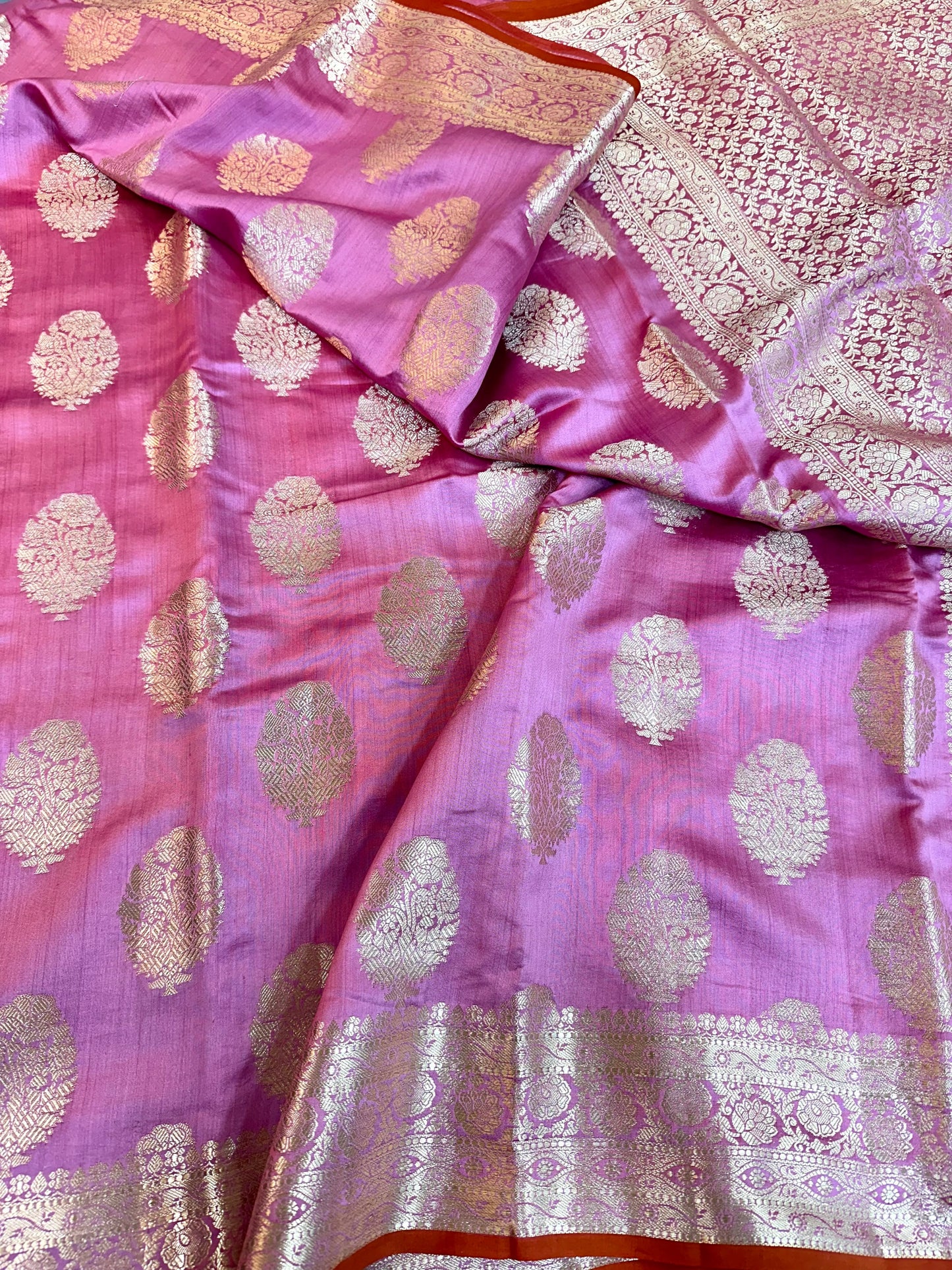 Baby Pink Shade Chiniya Silk Saree