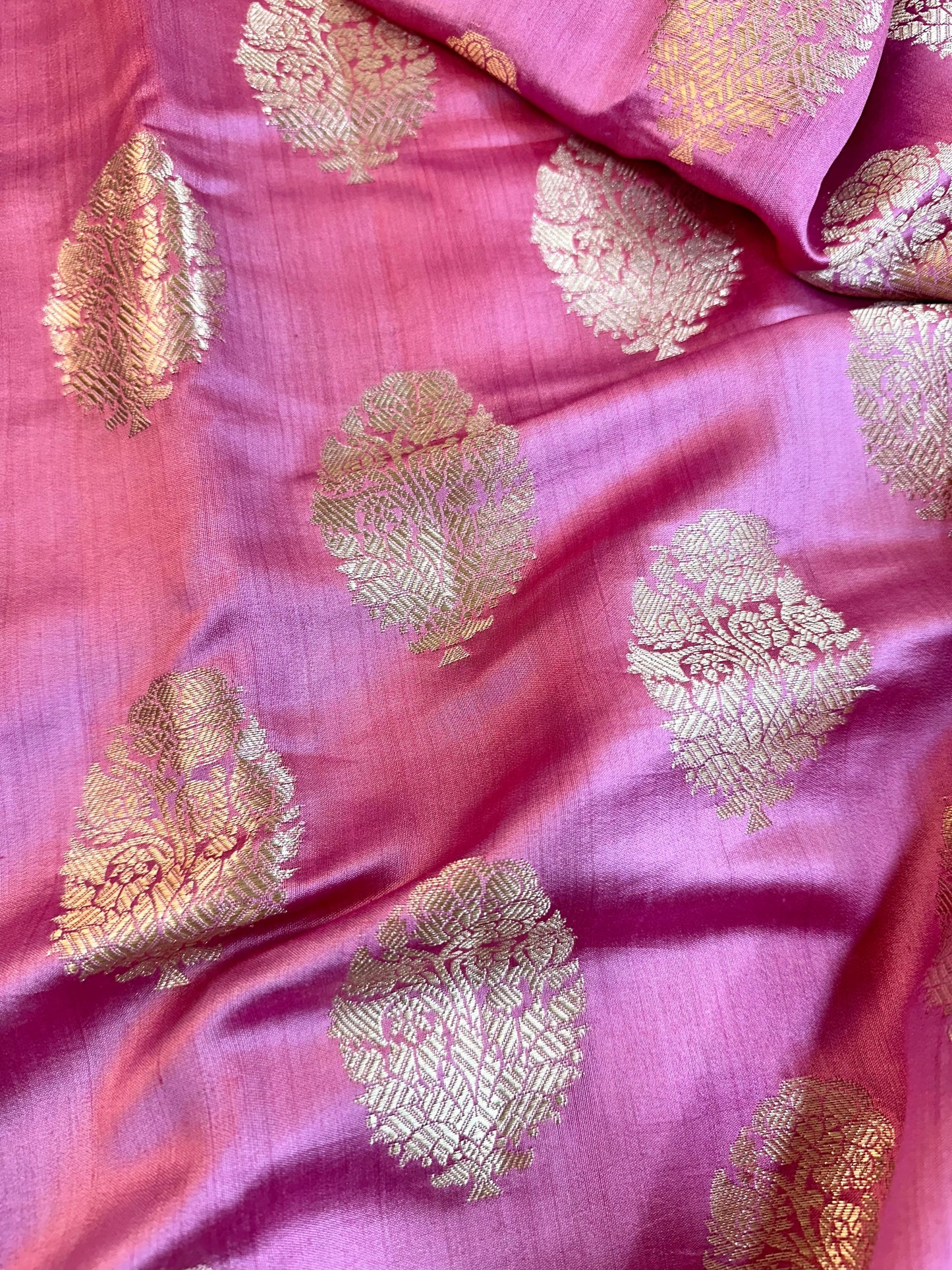 Baby Pink Shade Chiniya Silk Saree