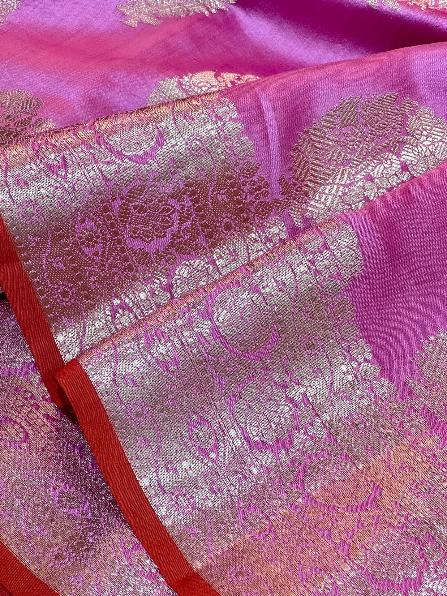 Baby Pink Shade Chiniya Silk Saree