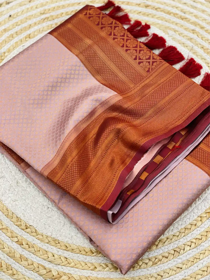 Traditonal Kubera Pattu Saree with Rich Pallu and Blouse