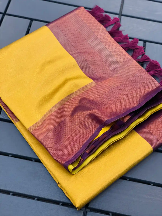 Traditonal Kubera Pattu Saree with Rich Pallu and Blouse