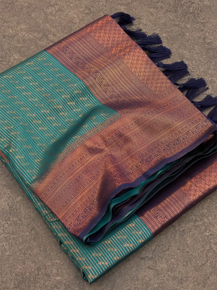 Traditonal Kubera Pattu Saree with Rich Pallu and Blouse