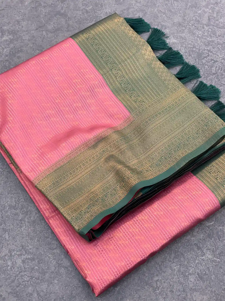 Traditonal Kubera Pattu Saree with Rich Pallu and Blouse