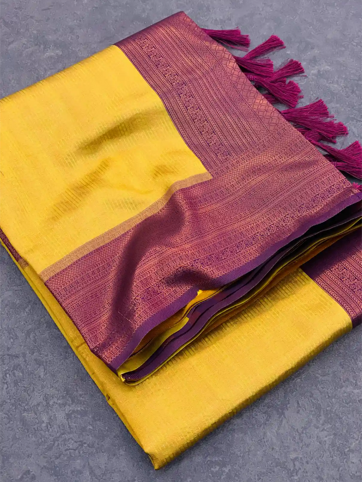 Traditonal Kubera Pattu Saree with Rich Pallu and Blouse