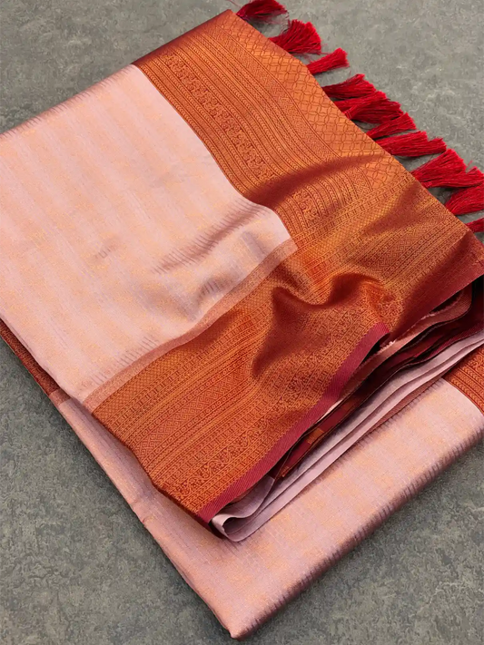 Traditonal Kubera Pattu Saree with Rich Pallu and Blouse