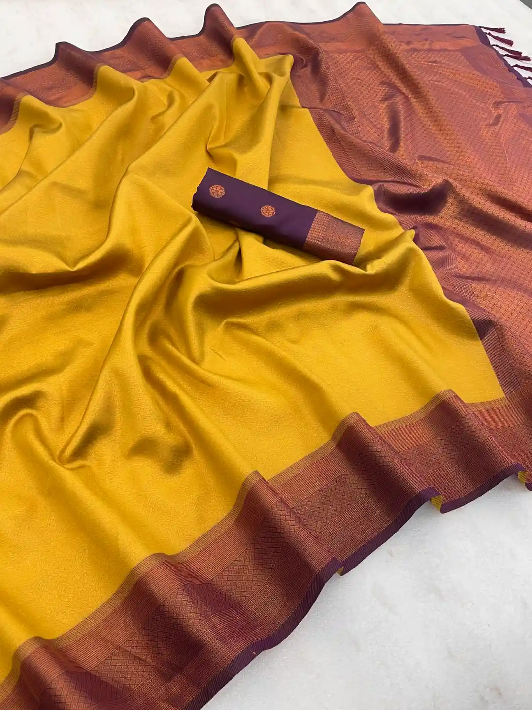 Traditonal Kubera Pattu Saree with Rich Pallu and Blouse