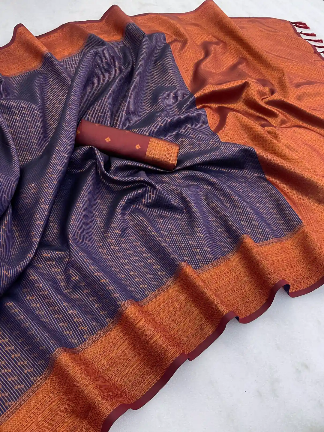 Traditonal Kubera Pattu Saree with Rich Pallu and Blouse