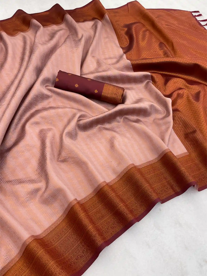 Traditonal Kubera Pattu Saree with Rich Pallu and Blouse