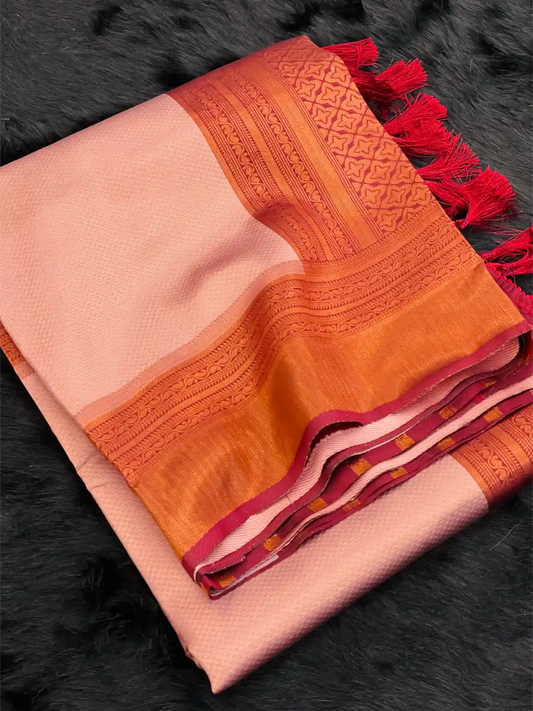 Traditonal Kubera Pattu Saree with Rich Pallu and Blouse