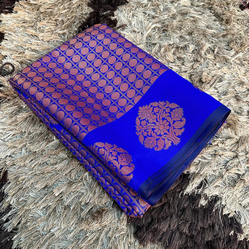 Soft Silk Copper Zari Woven Banarasi Saree