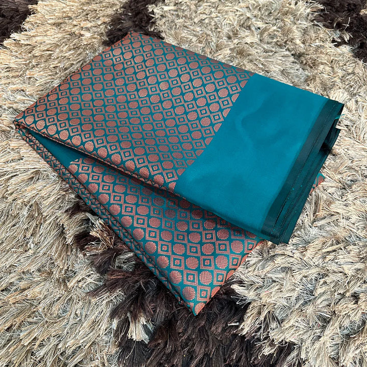 Soft Silk Copper Zari Woven Banarasi Saree