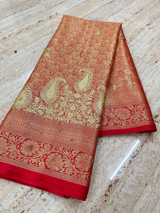 Glamorous Colour Shade Soft Silk Saree