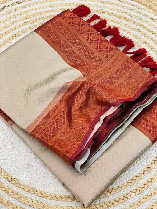 Traditonal Kubera Pattu Saree with Rich Pallu and Blouse