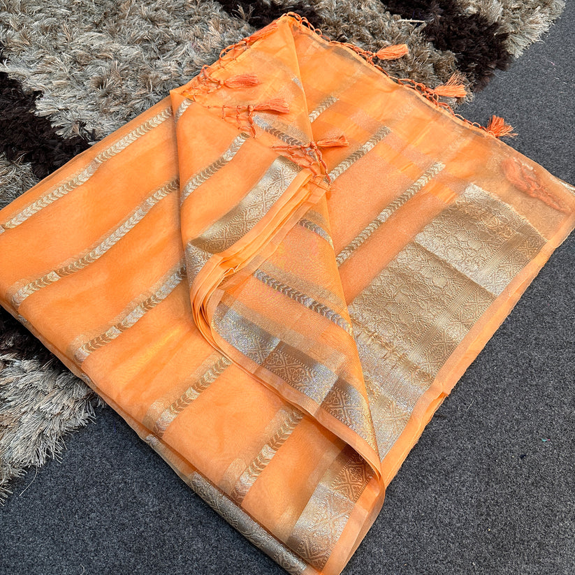 Organza Silk Traditional Banarasi Saree