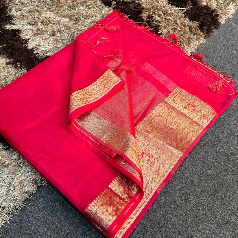 Organza Silk Traditional Banarasi Saree