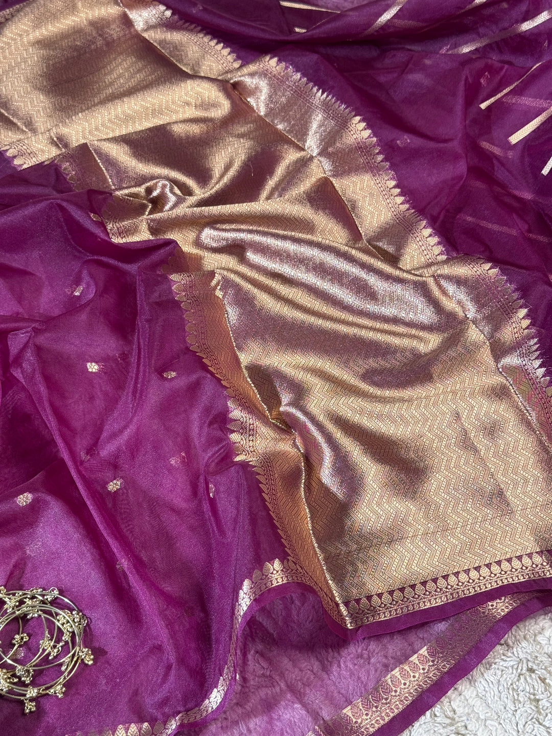 Royal Wine Zari Butti Silk Saree With Elegant Border