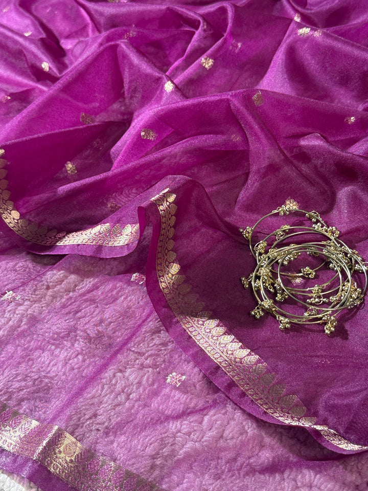 Royal Wine Zari Butti Silk Saree With Elegant Border