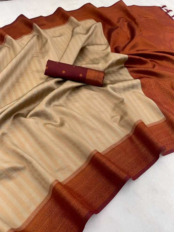 Traditonal Kubera Pattu Saree with Rich Pallu and Blouse