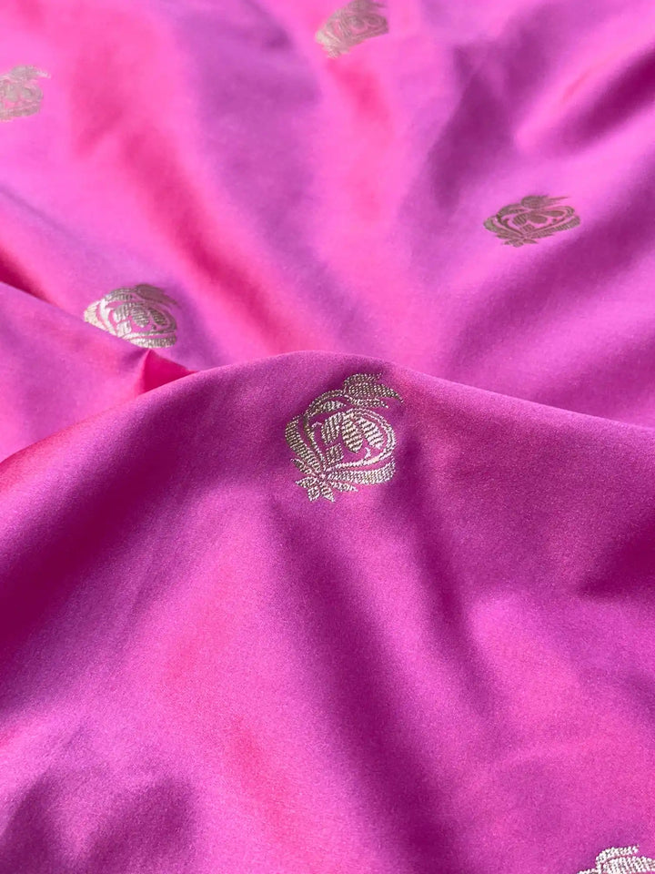 Pink Mashru Katan Silk Banarasi Saree 