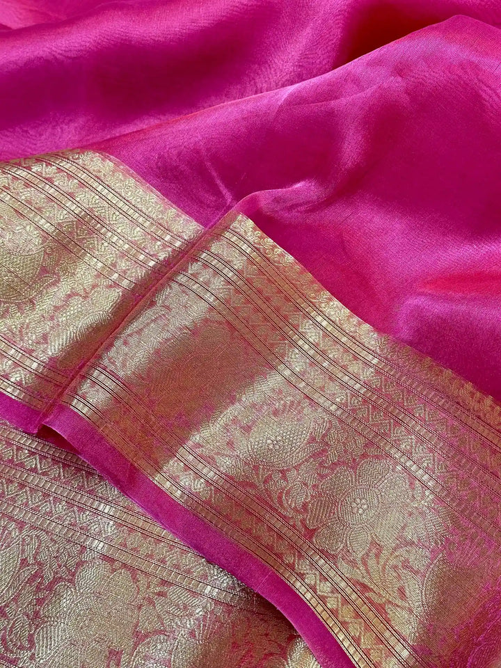 Pink Pure Tissue Silk Banarasi Saree