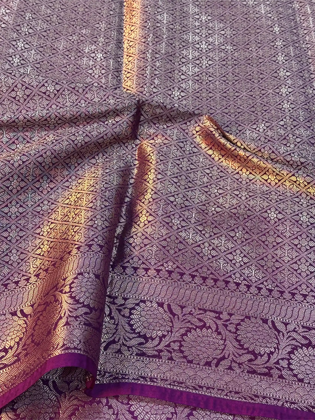 Powder Blue Chiniya Silk Khaddi Buti Banarasi Saree
