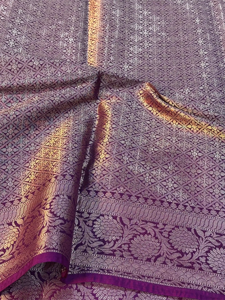 Powder Blue Chiniya Silk Khaddi Buti Banarasi Saree