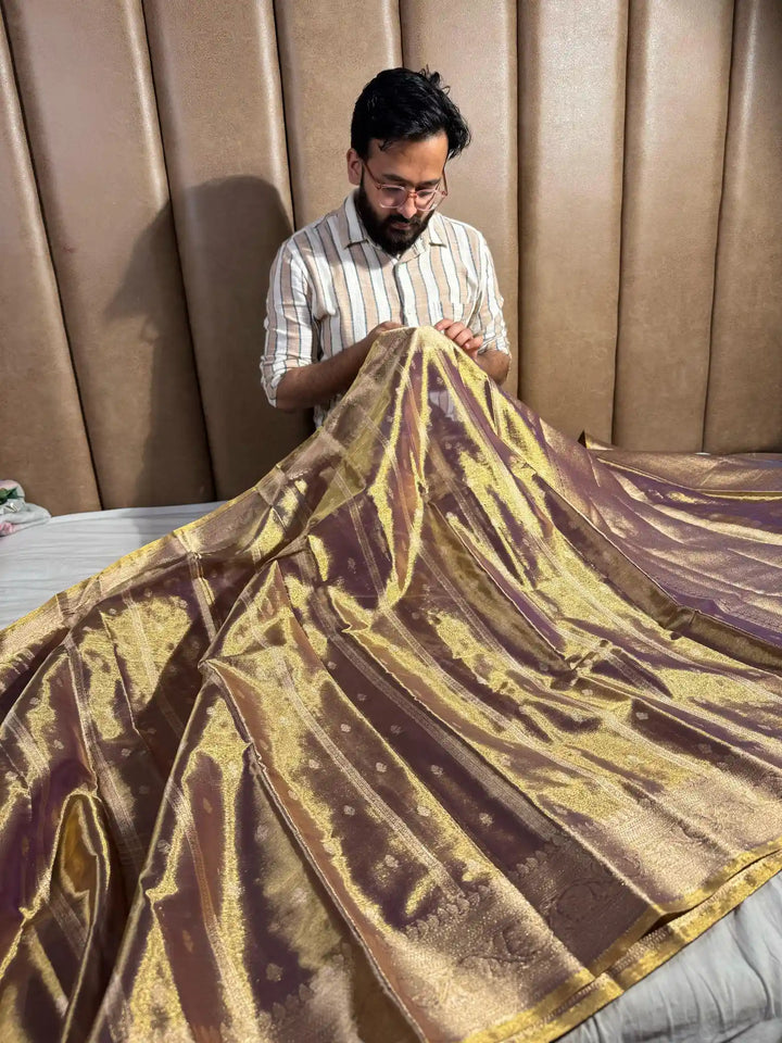 Premium Banarasi Copper Silk Saree 