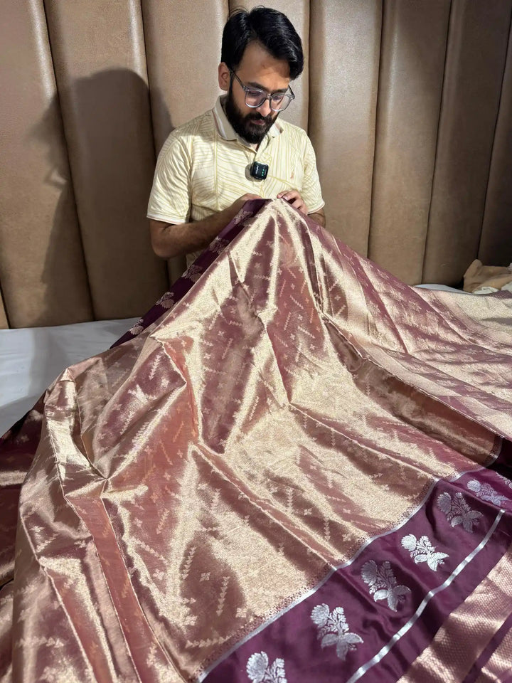 Premium Kanjivaram Tissue Silk Saree with Rich Pallu and Blouse