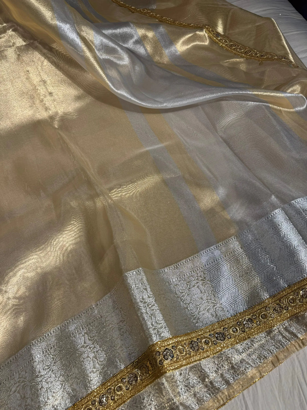 Premium Shade tissue silk saree with lacework