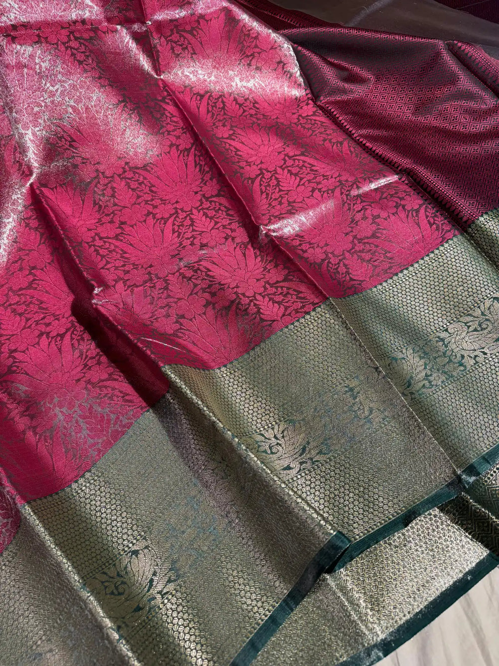 Premium Tissue Kanjivaram Silk Saree with Rich Pallu and Blouse