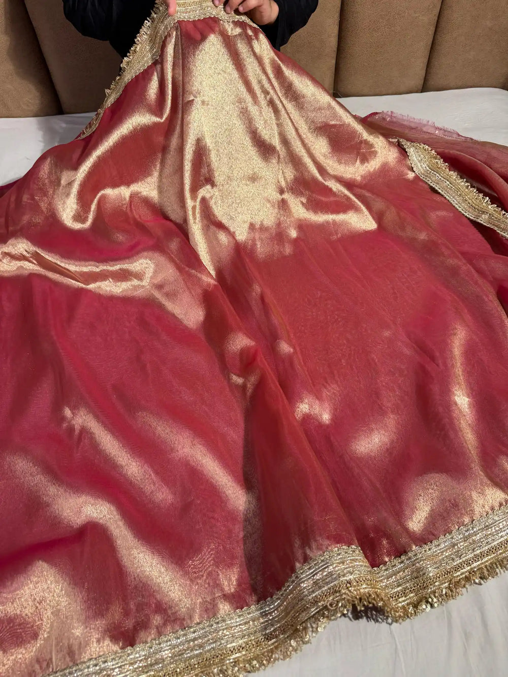 Premium Yet Affordable Tissue Silk Saree with Heavy Lace Work