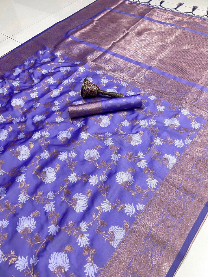 Premium Blue Katan Silk Saree