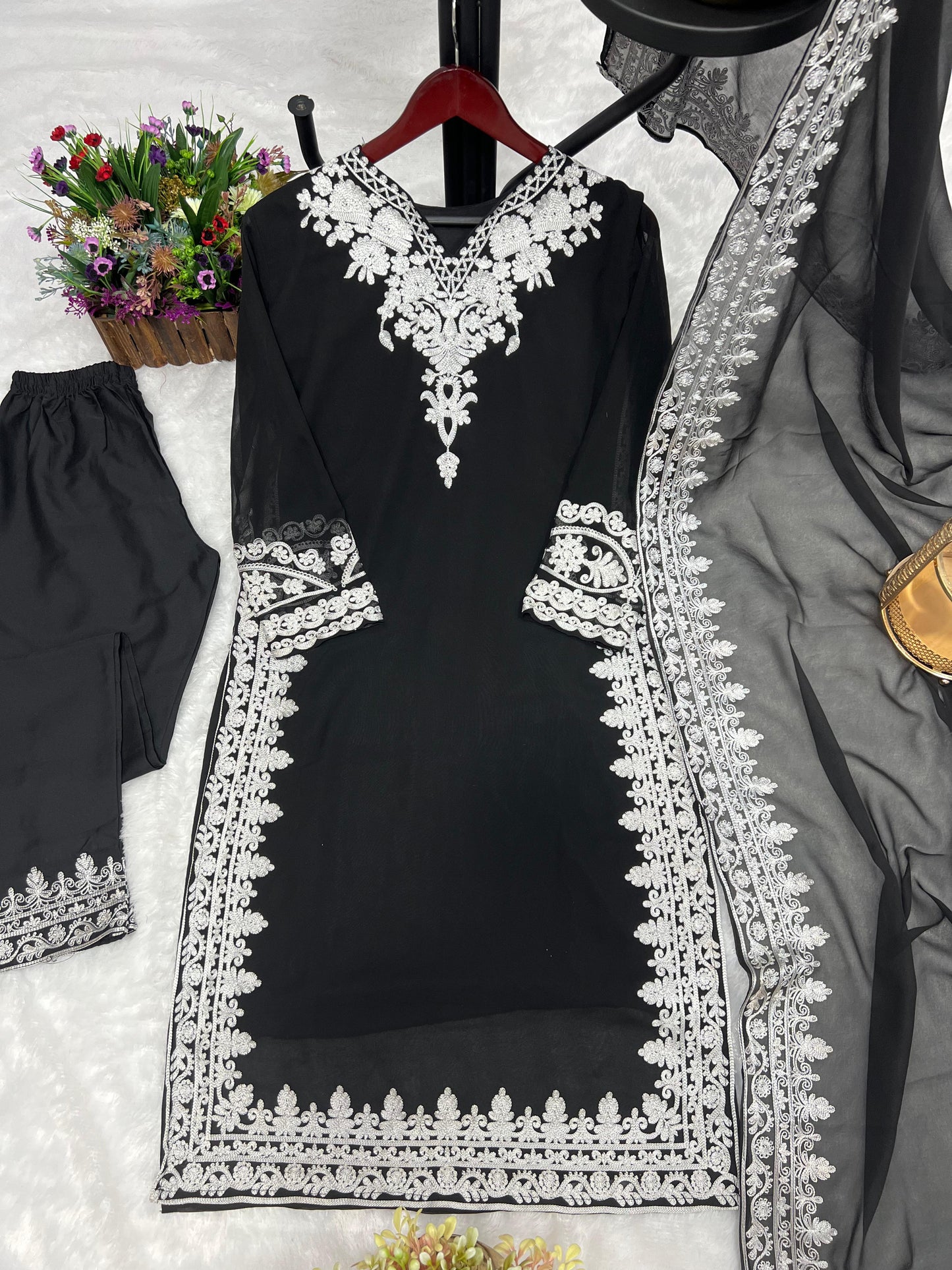 Premium Chikankari Suit with Designer Border