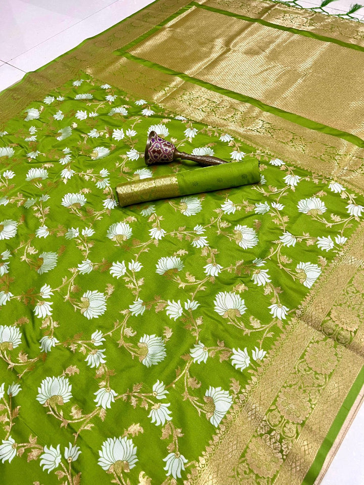 Premium Light Green Katan Silk Saree