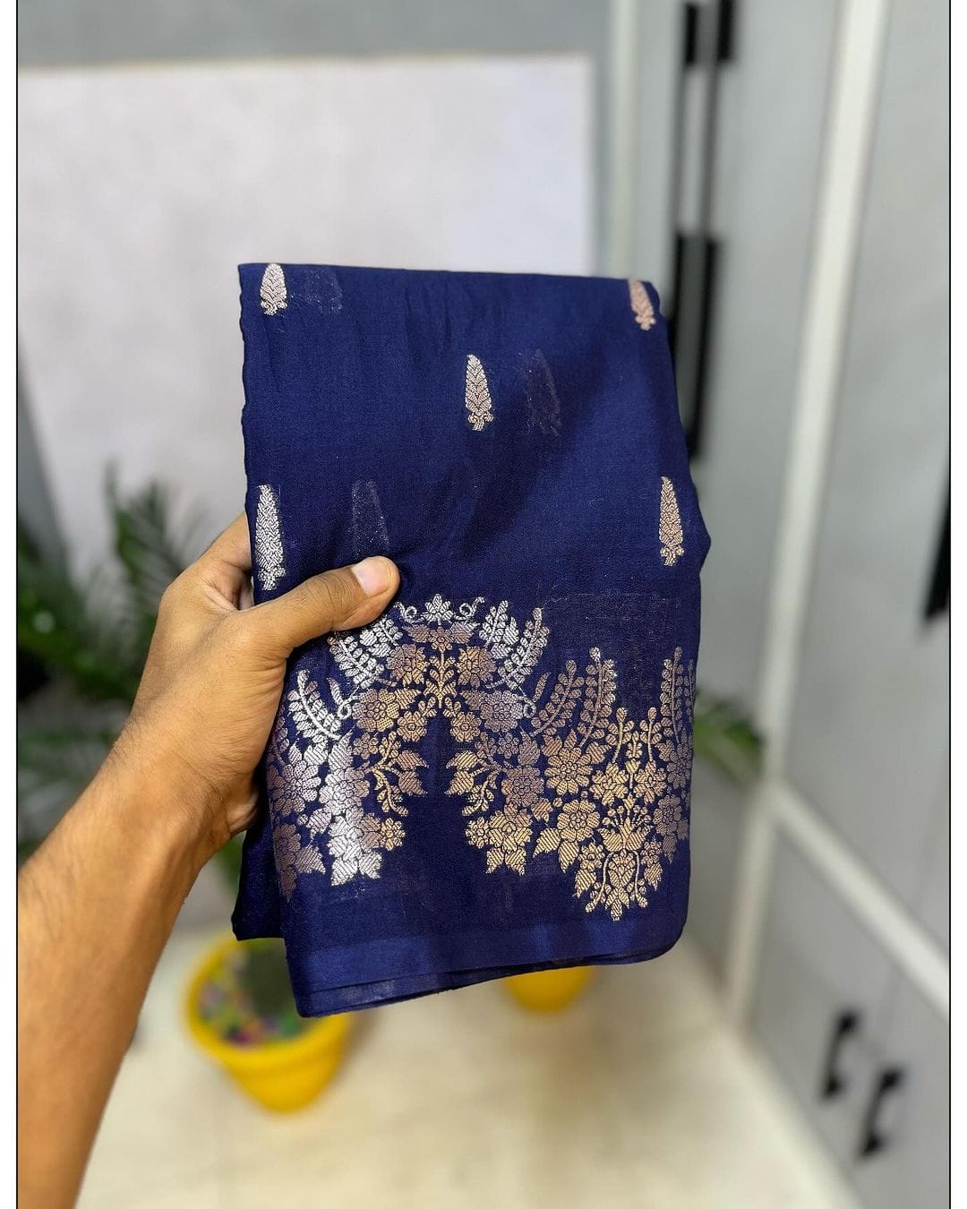 Premium Navy Colour Warm Silk Saree