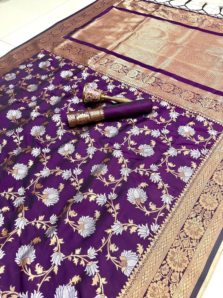 Premium Purple Katan Silk Saree