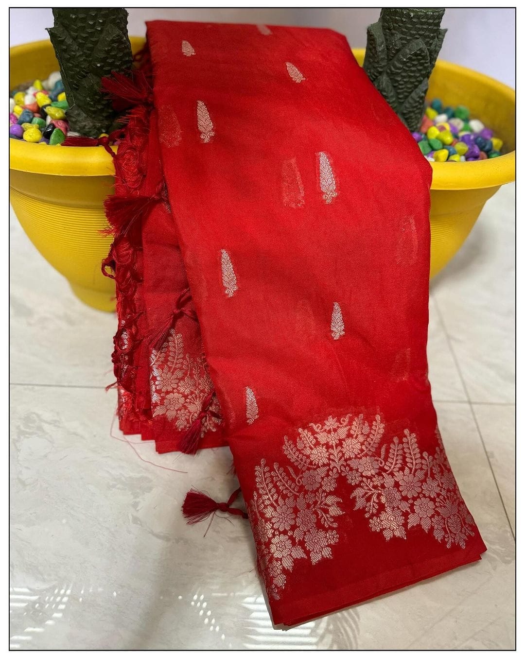 Premium Red Colour Warm Silk Saree