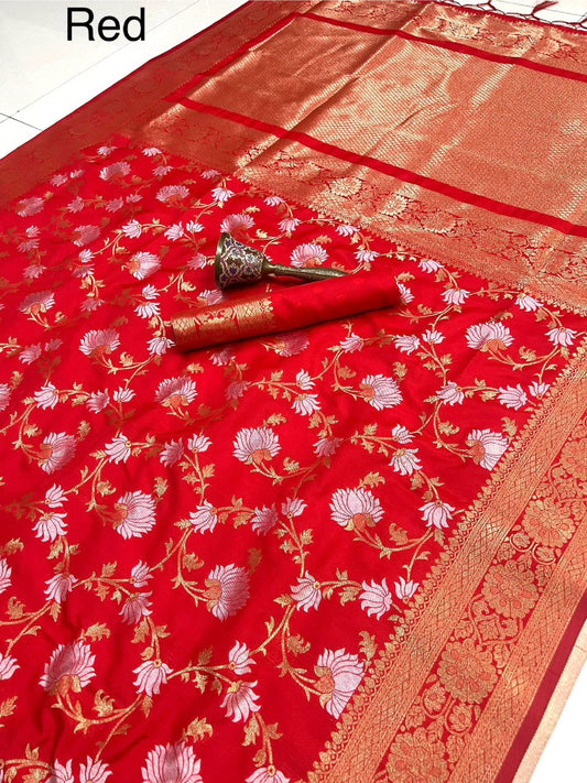 Premium Red Katan Silk Saree