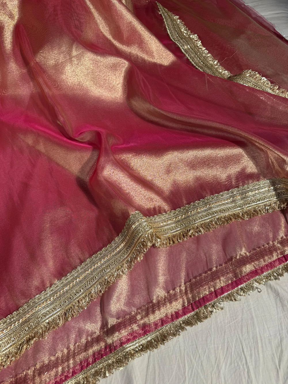 Premium tissue silk saree with lacework