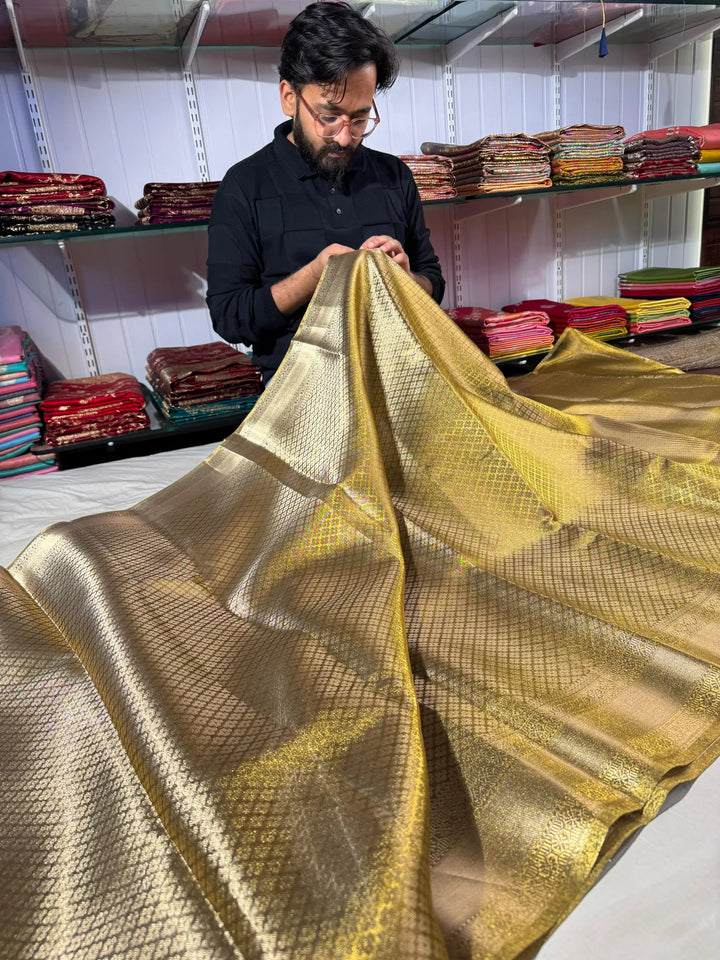 Premium tissue silk saree with soft zari and rich pallu
