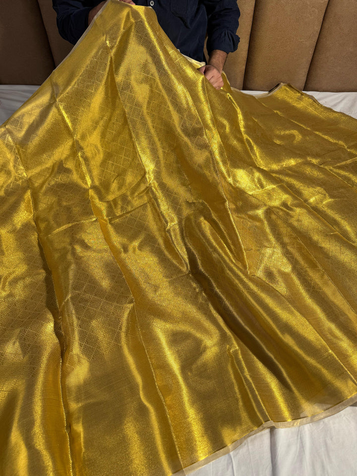 Pure Gold Tone Tissue Silk Saree