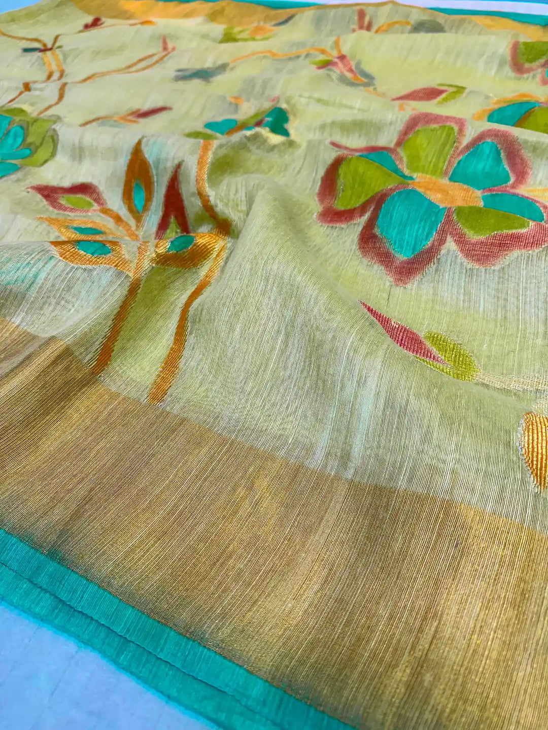 Pure Matka Silk Hand Dyed Banarasi Saree