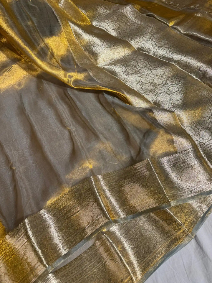 Pure Tissue Silk Saree with Rich Pallu and Blouse