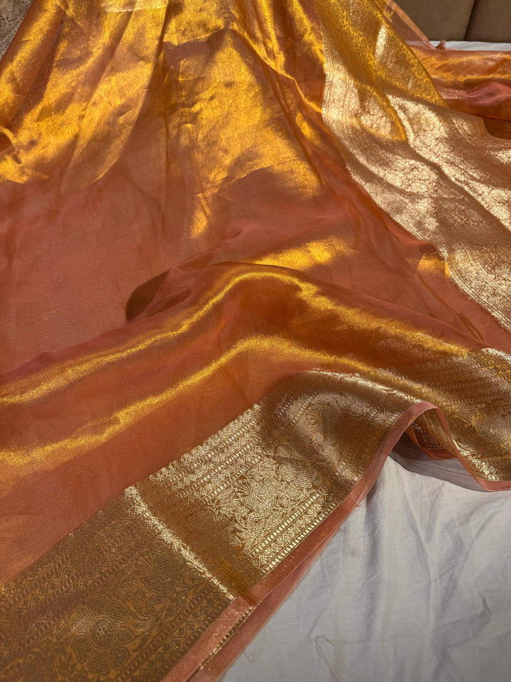 Pure Tissue Silk Saree with Rich Pallu and Blouse