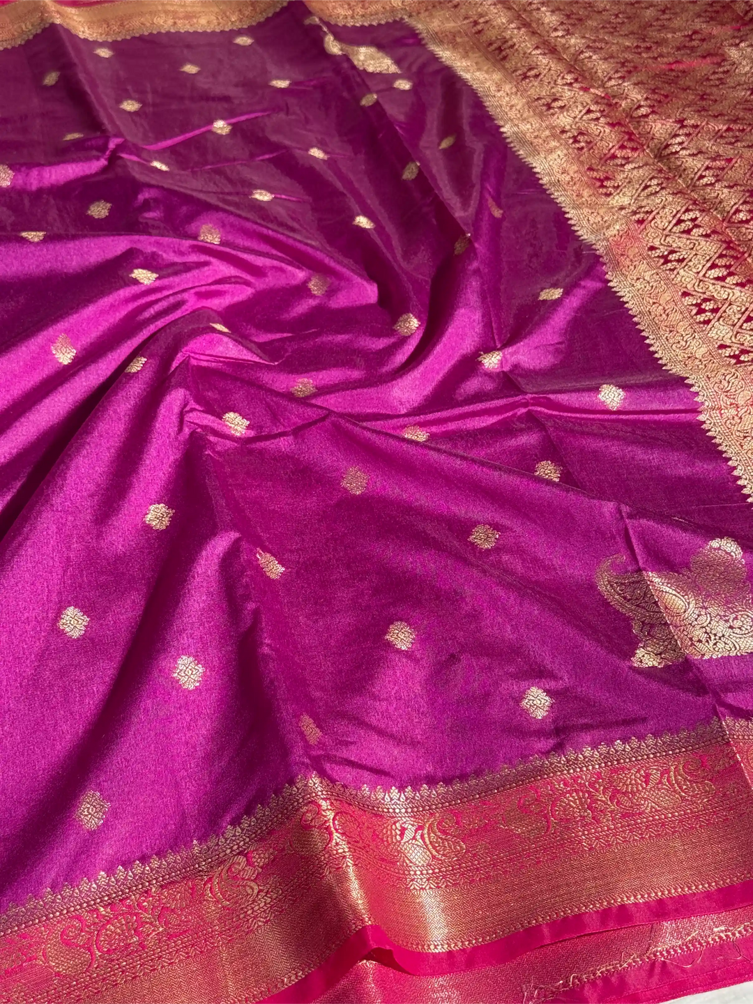 Purple Chiniya Silk Traditional Banarasi Saree