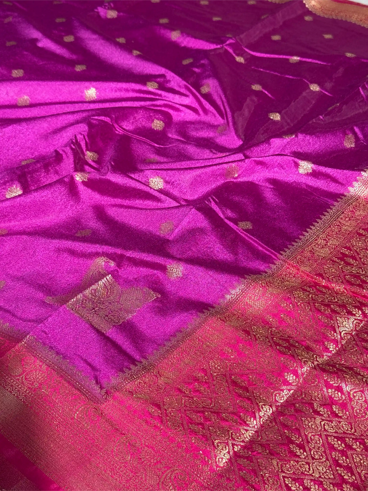 Purple Chiniya Silk Traditional Banarasi Saree