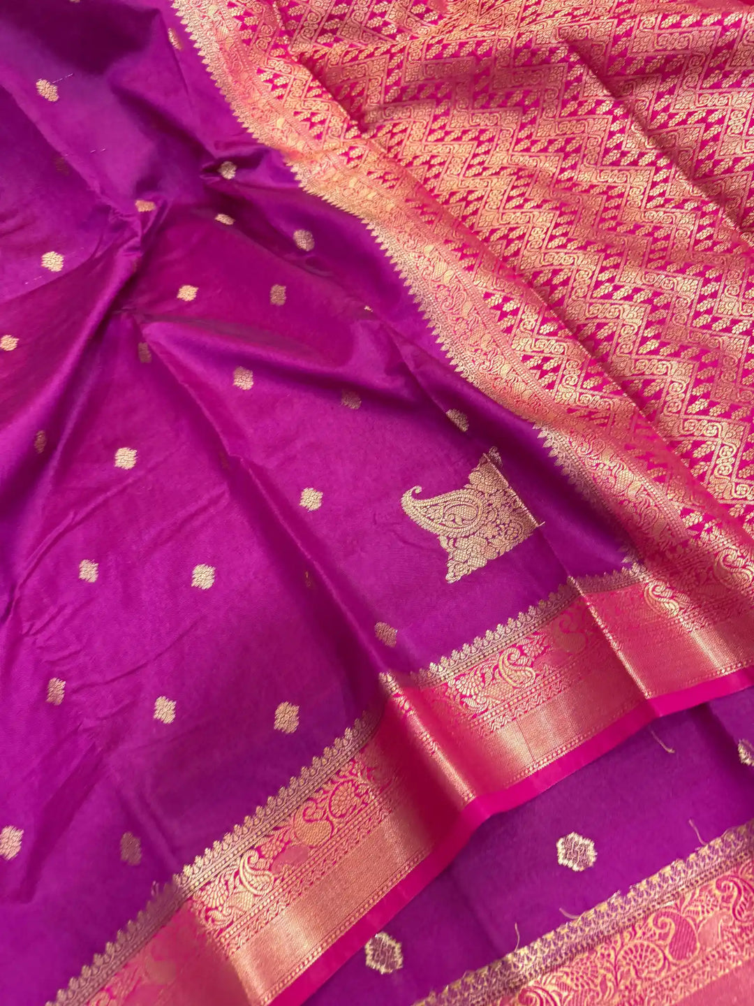 Purple Chiniya Silk Traditional Banarasi Saree 